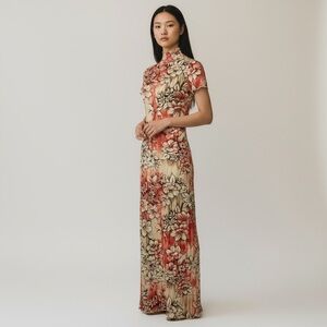 Moa Moa Asian / Island Print Maxi Dress